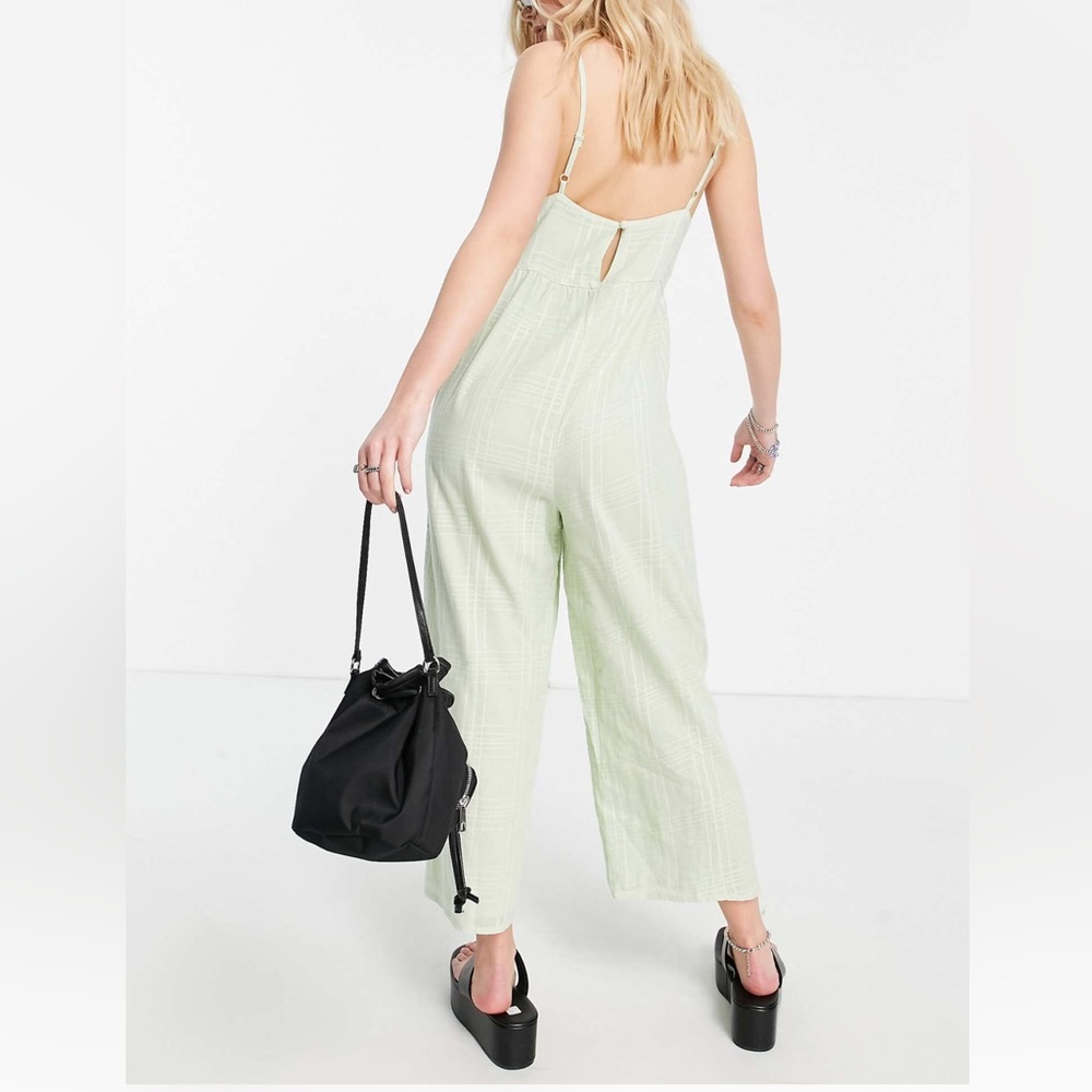 ASOS Design Mint Green Ruffle Jumpsuit - Picture 2 of 6